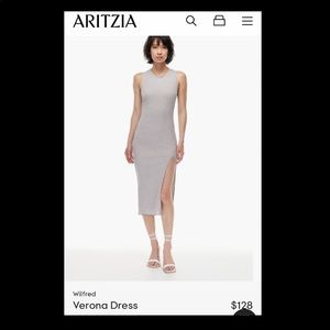 Brand new neverworn ARITZIA Verona Dress w slit in Hayward Vin Gris/Ardse size M